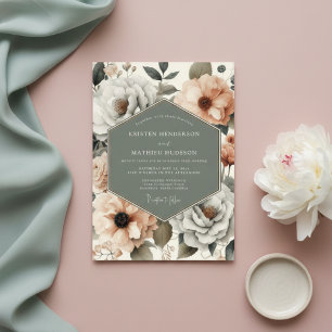 Invitation Mariage Fleur de Pêche en Fleur