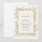 Invitation Mariage Fleur de Pêche Éthérée (Devant / Derrière)