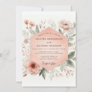 Invitation Mariage Fleur de Pêche Rosée