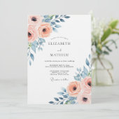 Invitation Mariage Fleur de Pêche Rosée (Debout devant)