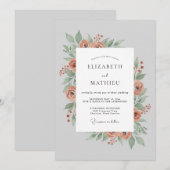 Invitation Mariage Fleur de Pêcher Délicate (Devant / Derrière)