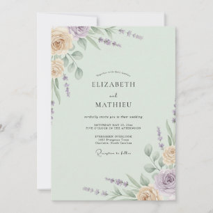 Invitation Mariage Fleur de Pêcher Écume de Mer