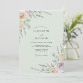 Invitation Mariage Fleur de Pêcher Écume de Mer (Debout devant)