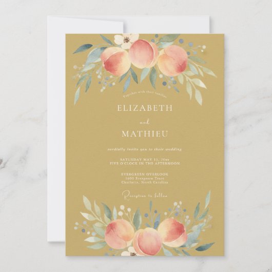 Invitation Mariage Fleur de Pêcher en Fleur (Devant)