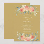 Invitation Mariage Fleur de Pêcher en Fleur (Devant / Derrière)