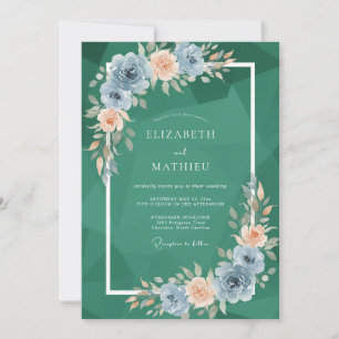 Invitation Mariage Fleur de Pêcher Jade