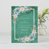 Invitation Mariage Fleur de Pêcher Jade (Debout devant)