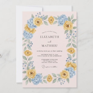 Invitation Mariage Fleur de Pêcher Jaune