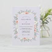 Invitation Mariage Fleur de Pêcher Lavande (Debout devant)
