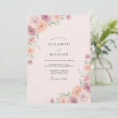 Invitation Mariage Fleur de Pêcher Rose (Debout devant)