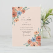 Invitation Mariage Fleur de Pêcherie (Debout devant)