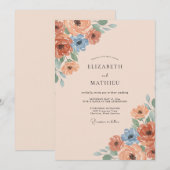 Invitation Mariage Fleur de Pêcherie (Devant / Derrière)
