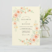Invitation Mariage Fleur de Pêcherie Peinte (Debout devant)