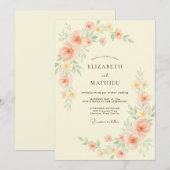Invitation Mariage Fleur de Pêcherie Peinte (Devant / Derrière)