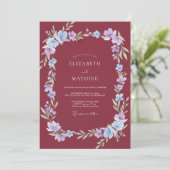 Invitation Mariage Fleur de Pervenche Baie (Debout devant)