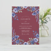 Invitation Mariage Fleur de Pervenche Bordeaux (Debout devant)
