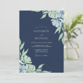 Invitation Mariage Fleur de Pervenche de Minuit (Debout devant)
