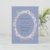 Invitation Mariage Fleur de Pervenche Délicate (Debout devant)