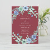Invitation Mariage Fleur de Pervenche Écarlate (Debout devant)
