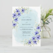 Invitation Mariage Fleur de Pervenche en Fleur (Debout devant)