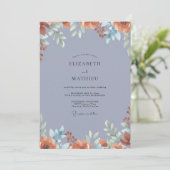 Invitation Mariage Fleur de Pervenche en Terracotta (Debout devant)