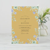 Invitation Mariage Fleur de Pervenche Moutarde (Debout devant)