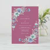 Invitation Mariage Fleur de Pervenche Mûre (Debout devant)