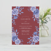 Invitation Mariage Fleur de Pervenche Rouille (Debout devant)