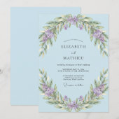 Invitation Mariage Fleur de Pervenche Sérène (Devant / Derrière)