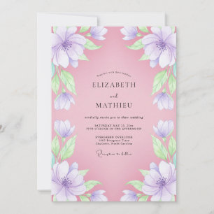 Invitation Mariage Fleur de Pétale Douce Lavande