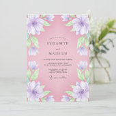 Invitation Mariage Fleur de Pétale Douce Lavande (Debout devant)