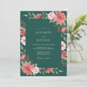 Invitation Mariage Fleur de Pin Corail (Debout devant)