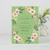 Invitation Mariage Fleur de Pistache Rose (Debout devant)