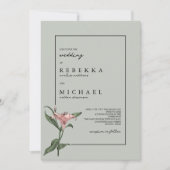 Invitation Mariage Fleur de printemps vert pâle (Devant)