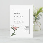 Invitation Mariage Fleur de printemps vert pâle (Debout devant)