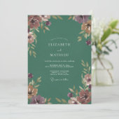 Invitation Mariage Fleur de Prune Dorée et Ocbre (Debout devant)