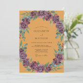 Invitation Mariage Fleur de Prune Ocre (Debout devant)