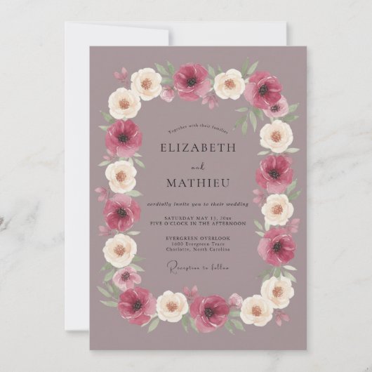 Invitation Mariage Fleur de Prunier (Devant)