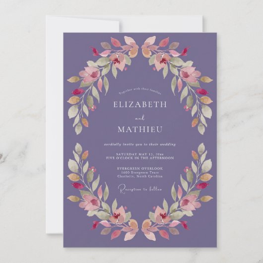 Invitation Mariage Fleur de Prunier (Devant)