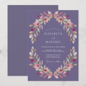 Invitation Mariage Fleur de Prunier (Devant / Derrière)
