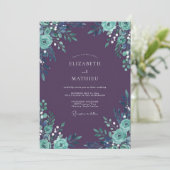 Invitation Mariage Fleur de Prunier Aqua (Debout devant)