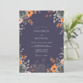 Invitation Mariage Fleur de Prunier Brûlé Orange (Debout devant)