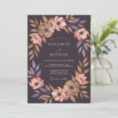 Invitation Mariage Fleur de Prunier Corail Chaud (Debout devant)