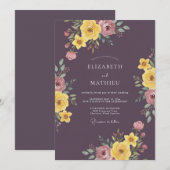 Invitation Mariage Fleur de Prunier Délicate (Devant / Derrière)