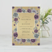 Invitation Mariage Fleur de Prunier Dorée (Debout devant)