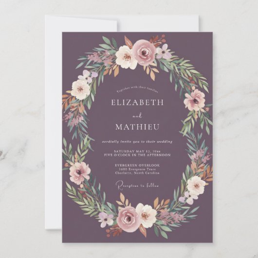 Invitation Mariage Fleur de Prunier en Arc de Triomphe (Devant)
