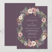 Invitation Mariage Fleur de Prunier en Arc de Triomphe (Devant / Derrière)