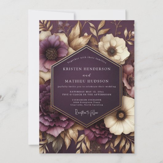 Invitation Mariage Fleur de Prunier Éthérée (Devant)