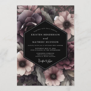 Invitation Mariage Fleur de Prunier Gothique