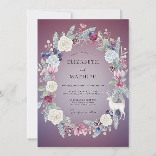Invitation Mariage Fleur de Prunier Hivernal (Devant)
